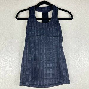 Lululemon Top Womens Size 4 Scoop Neck Tank Ziggy Wee Luon Light Athletic Black